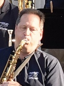 Mark Heinz plays tenor saxophone with the LJO