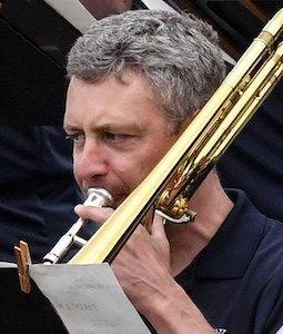 Mark Lakmann plays trombone with th LJO