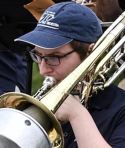 Tom Jensen bass trombonist with the LJO